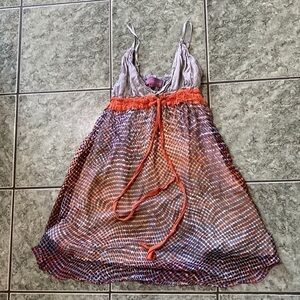 Stylish Orange and Purple Mini Dress